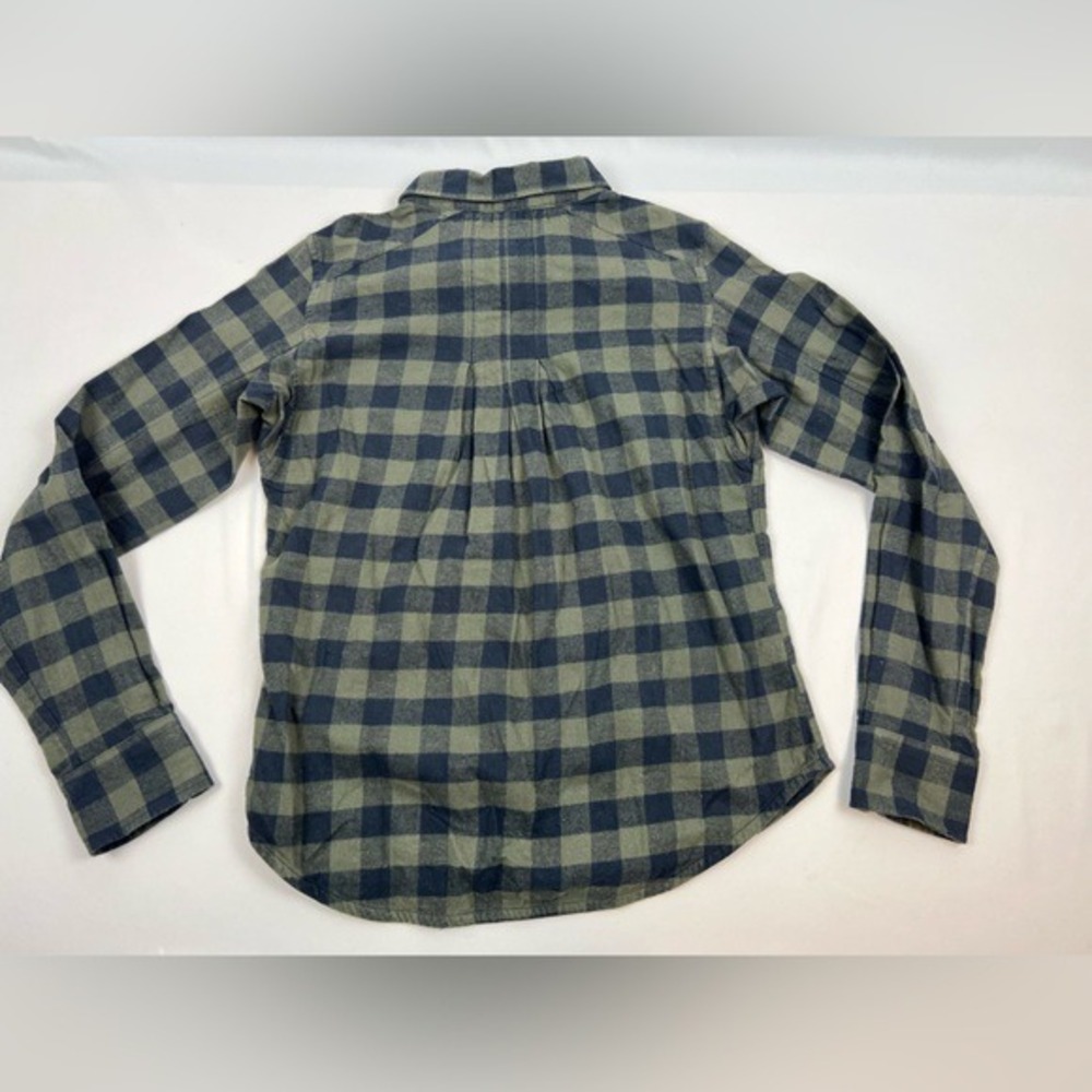 Black Diamond Spotter LS Flannel Shirt‎ Olive Green Navy Plaid Organic Cotton - Picture 2 of 6